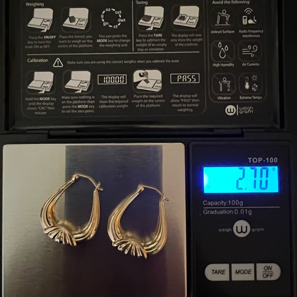 14k Solid Gold Hoop Earrings - Picture 10 of 16